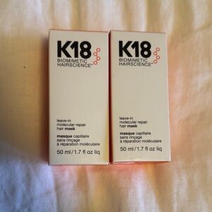 2 Unopened k18 Biomimetic Hairscience Leave-In Molecular Repair Hair Mask – Pink
